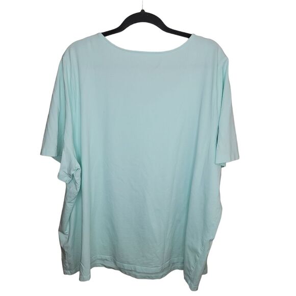 Catherines Suprema Collection mint green stretch t-shirt top 3x (26/28w) - Picture 2 of 5